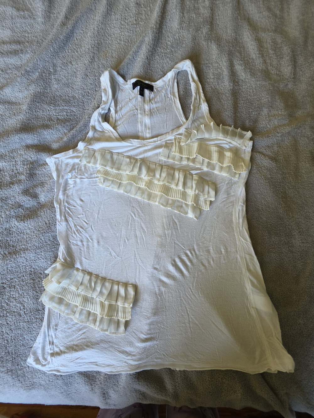 Jessica Simpson Cream Ruffle Tank Top